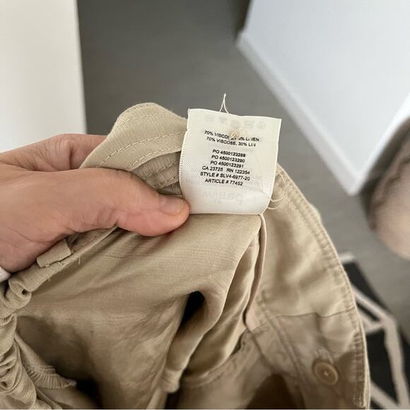 Wilfred Kafka High Waisted Linen Pant in Tan Size 2 - Picture 4 of 4